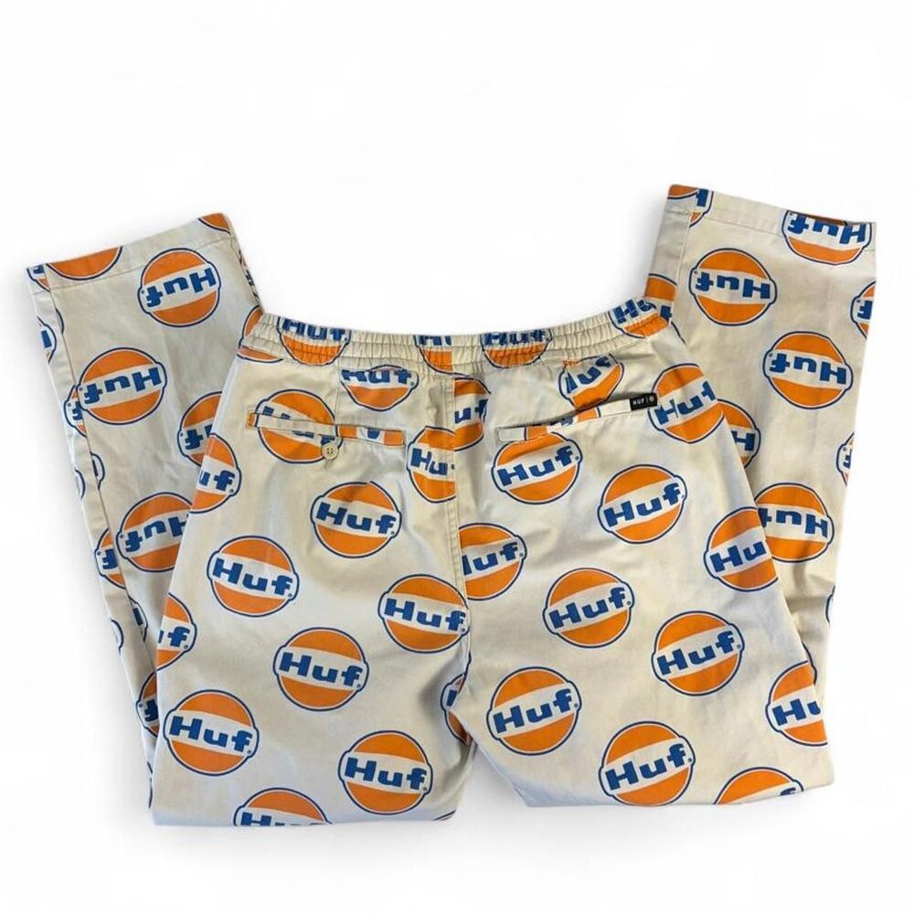 Urban streetwear HUF orange + white board pants
